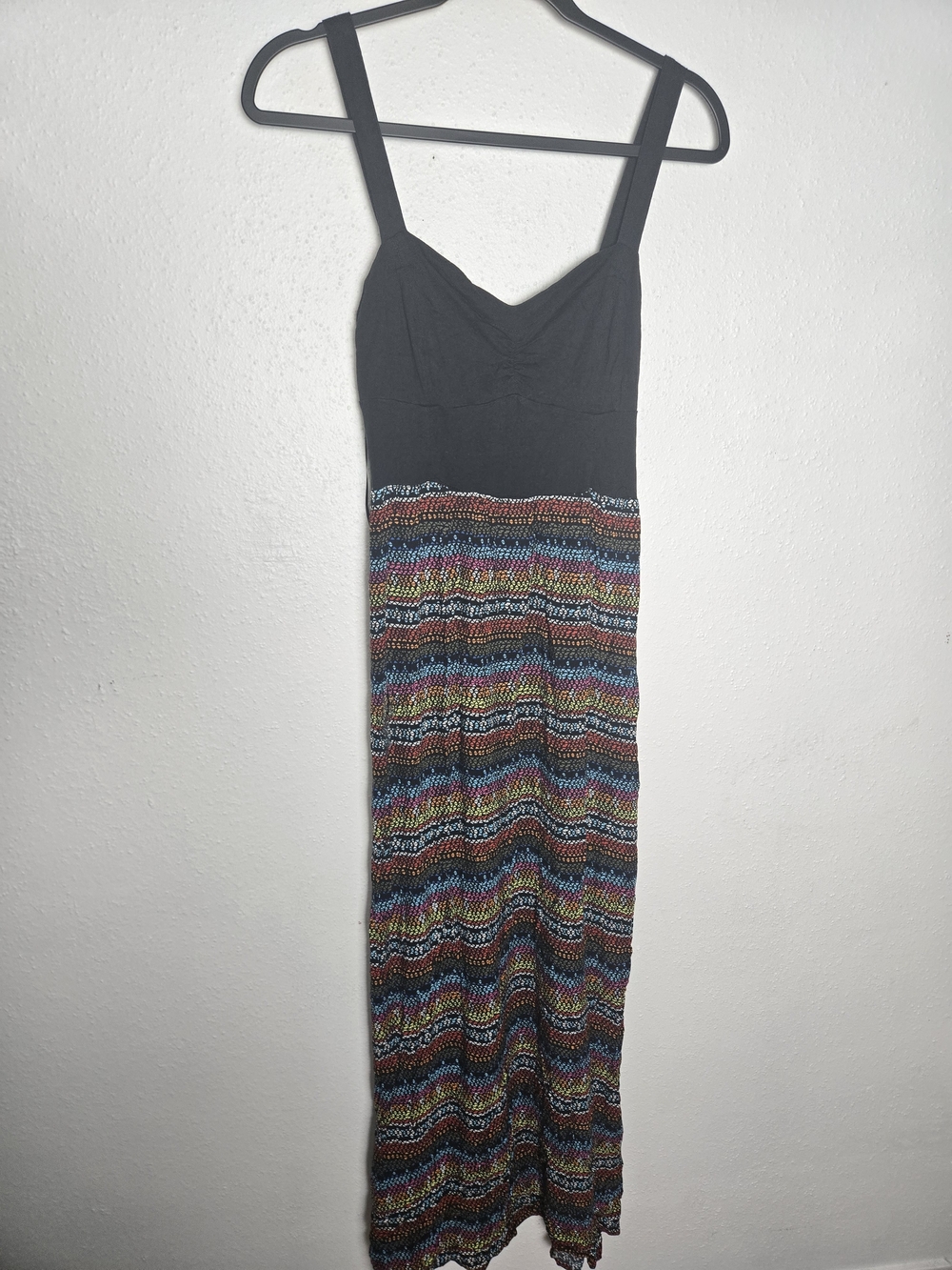 Mudd Black Bodice Multicolor Knit Maxi Dress